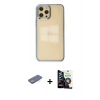 MARSİLYAN™- iPhone 12 Pro Max Kılıf Doruk Doku Prime - Şeffaf Temperli Cam Ekran Koruyucu + Renkli Kamera Lens Koruma Cam - YL
