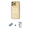 MARSİLYAN™- iPhone 12 Pro Max Kılıf Doruk Doku Prime - Şeffaf Uv Polymer Nano Ekran Koruyucu + Gümüş Shine Kamera Lens Koruma Cam