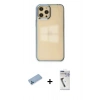 MARSİLYAN™- iPhone 12 Pro Max Kılıf Doruk Doku Prime - Şeffaf Uv Polymer Nano Ekran Koruyucu + Mavi Shine Kamera Lens Koruma Cam
