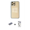 MARSİLYAN™- iPhone 12 Pro Max Kılıf Doruk Doku Prime - Şeffaf Uv Polymer Nano Ekran Koruyucu + Renkli Kamera Lens Koruma Cam - SI