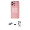 MARSİLYAN™- iPhone 12 Pro Max Kılıf Doruk Doku Prime - Şeffaf Uv Polymer Nano Ekran Koruyucu + Renkli Kamera Lens Koruma Cam - SI