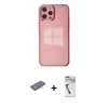 MARSİLYAN™- iPhone 12 Pro Max Kılıf Doruk Doku Prime - Şeffaf Uv Polymer Nano Ekran Koruyucu + Renkli Kamera Lens Koruma Cam - MI