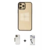 MARSİLYAN™- iPhone 12 Pro Max Kılıf Doruk Doku Prime - Şeffaf Uv Polymer Nano Ekran Koruyucu + Shine Kamera Lens - GD