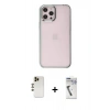 MARSİLYAN™- iPhone 12 Pro Max Kılıf Doruk Doku Prime - Şeffaf Uv Polymer Nano Ekran Koruyucu + Shine Kamera Lens - GD
