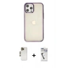 MARSİLYAN™- iPhone 12 Pro Max Kılıf Doruk Doku Prime - Şeffaf Uv Polymer Nano Ekran Koruyucu + Shine Kamera Lens - GD