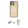MARSİLYAN™- iPhone 12 Pro Max Kılıf Doruk Doku Prime - Şeffaf Uv Polymer Nano Ekran Koruyucu + Shine Kamera Lens Koruma Cam - SABE