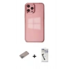 MARSİLYAN™- iPhone 12 Pro Max Kılıf Doruk Doku Prime - Şeffaf Uv Polymer Nano Ekran Koruyucu + Shine Kamera Lens Koruma Cam - SABE