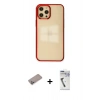 MARSİLYAN™- iPhone 12 Pro Max Kılıf Doruk Doku Prime - Şeffaf Uv Polymer Nano Ekran Koruyucu + Shine Kamera Lens Koruma Cam - SABE