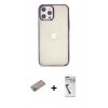 MARSİLYAN™- iPhone 12 Pro Max Kılıf Doruk Doku Prime - Şeffaf Uv Polymer Nano Ekran Koruyucu + Shine Kamera Lens Koruma Cam - SABE
