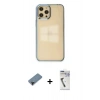 MARSİLYAN™- iPhone 12 Pro Max Kılıf Doruk Doku Prime - Şeffaf Uv Polymer Nano Ekran Koruyucu + Shine Kamera Lens Koruma Cam - SH