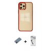 MARSİLYAN™- iPhone 12 Pro Max Kılıf Doruk Doku Prime - Şeffaf Uv Polymer Nano Ekran Koruyucu + Shine Kamera Lens Koruma Cam - SH