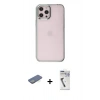 MARSİLYAN™- iPhone 12 Pro Max Kılıf Doruk Doku Prime - Şeffaf Uv Polymer Nano Ekran Koruyucu + Yeşil Renkli Kamera Lens Koruma Cam