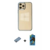 MARSİLYAN™- iPhone 12 Pro Max Kılıf Doruk Doku Prime - Siyah 18D Cam Ekran Koruyucu + Shine Kamera Lens Koruma Cam - GS