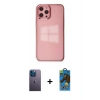 MARSİLYAN™- iPhone 12 Pro Max Kılıf Doruk Doku Prime - Siyah 18D Cam Ekran Koruyucu + Neon Fosforlu Kamera Lens - MI