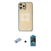 MARSİLYAN™- iPhone 12 Pro Max Kılıf Doruk Doku Prime - Siyah 18D Cam Ekran Koruyucu + Shine Kamera Lens Koruma Cam - MI