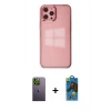 MARSİLYAN™- iPhone 12 Pro Max Kılıf Doruk Doku Prime - Siyah 18D Cam Ekran Koruyucu + Neon Fosforlu Kamera Lens - YL