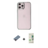MARSİLYAN™- iPhone 12 Pro Max Kılıf Doruk Doku Prime - Siyah 20D Premium Cam Ekran Koruyucu + Metal Kamera Lens Koruma Cam - KI
