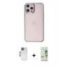 MARSİLYAN™- iPhone 12 Pro Max Kılıf Doruk Doku Prime - Siyah 20D Premium Cam Ekran Koruyucu + Shine Kamera Lens - LT