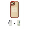 MARSİLYAN™- iPhone 12 Pro Max Kılıf Doruk Doku Prime - Siyah 20D Premium Cam Ekran Koruyucu + Shine Kamera Lens - LT