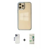 MARSİLYAN™- iPhone 12 Pro Max Kılıf Doruk Doku Prime - Siyah 20D Premium Cam Ekran Koruyucu + Shine Kamera Lens - LT