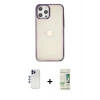 MARSİLYAN™- iPhone 12 Pro Max Kılıf Doruk Doku Prime - Siyah 20D Premium Cam Ekran Koruyucu + Shine Kamera Lens - LT