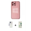 MARSİLYAN™- iPhone 12 Pro Max Kılıf Doruk Doku Prime - Siyah 20D Premium Cam Ekran Koruyucu + Shine Kamera Lens - LT