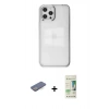 MARSİLYAN™- iPhone 12 Pro Max Kılıf Doruk Doku Prime - Siyah 20D Premium Cam Ekran Koruyucu + Renkli Kamera Lens Koruma Cam - MI