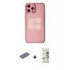 MARSİLYAN™- iPhone 12 Pro Max Kılıf Doruk Doku Prime - Siyah 20D Premium Cam Ekran Koruyucu + Renkli Kamera Lens Koruma Cam - MI