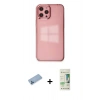 MARSİLYAN™- iPhone 12 Pro Max Kılıf Doruk Doku Prime - Siyah 20D Premium Cam Ekran Koruyucu + Shine Kamera Lens Koruma Cam - MI