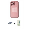 MARSİLYAN™- iPhone 12 Pro Max Kılıf Doruk Doku Prime - Siyah 20D Premium Cam Ekran Koruyucu + Renkli Kamera Lens Koruma Cam - YL