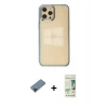 MARSİLYAN™- iPhone 12 Pro Max Kılıf Doruk Doku Prime - Siyah 20D Premium Cam Ekran Koruyucu + Shine Kamera Lens Koruma Cam - SH