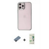 MARSİLYAN™- iPhone 12 Pro Max Kılıf Doruk Doku Prime - Siyah 20D Premium Cam Ekran Koruyucu + Shine Kamera Lens Koruma Cam - SH