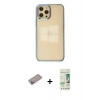 MARSİLYAN™- iPhone 12 Pro Max Kılıf Doruk Doku Prime - Siyah 20D Premium Cam Ekran Koruyucu + Shine Kamera Lens Koruma Cam - SABE