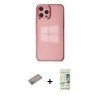 MARSİLYAN™- iPhone 12 Pro Max Kılıf Doruk Doku Prime - Siyah 20D Premium Cam Ekran Koruyucu + Shine Kamera Lens Koruma Cam - SABE
