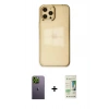 MARSİLYAN™- iPhone 12 Pro Max Kılıf Doruk Doku Prime - Siyah 20D Premium Cam Ekran Koruyucu + Neon Fosforlu Kamera Lens - YL