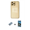 MARSİLYAN™- iPhone 12 Pro Max Kılıf Doruk Doku Prime - Siyah 34D Izgaralı Cam + Shine Kamera Lens Koruma Cam - GI