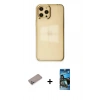 MARSİLYAN™- iPhone 12 Pro Max Kılıf Doruk Doku Prime - Siyah 34D Izgaralı Cam + Shine Kamera Lens Koruma Cam - SABE