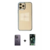 MARSİLYAN™- iPhone 12 Pro Max Kılıf Doruk Doku Prime - Siyah 360 Mat Full Body Arka Koruyucu + Neon Fosforlu Kamera Lens - BZ