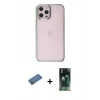MARSİLYAN™- iPhone 12 Pro Max Kılıf Doruk Doku Prime - Siyah 360 Mat Full Body Arka Koruyucu + Shine Kamera Lens Koruma Cam - GD