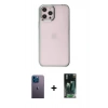 MARSİLYAN™- iPhone 12 Pro Max Kılıf Doruk Doku Prime - Siyah 360 Mat Full Body Arka Koruyucu + Neon Fosforlu Kamera Lens - MI