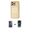 MARSİLYAN™- iPhone 12 Pro Max Kılıf Doruk Doku Prime - Siyah 360 Mat Full Body Arka Koruyucu + Neon Fosforlu Kamera Lens - MI