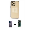 MARSİLYAN™- iPhone 12 Pro Max Kılıf Doruk Doku Prime - Siyah 360 Mat Full Body Arka Koruyucu + Neon Fosforlu Kamera Lens - MI