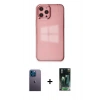 MARSİLYAN™- iPhone 12 Pro Max Kılıf Doruk Doku Prime - Siyah 360 Mat Full Body Arka Koruyucu + Neon Fosforlu Kamera Lens - MI