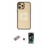 MARSİLYAN™- iPhone 12 Pro Max Kılıf Doruk Doku Prime - Siyah 360 Mat Full Body Arka Koruyucu + Shine Kamera Lens Koruma Cam - SABE