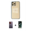 MARSİLYAN™- iPhone 12 Pro Max Kılıf Doruk Doku Prime - Siyah 360 Mat Full Body Arka Koruyucu + Neon Fosforlu Kamera Lens - TU
