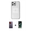 MARSİLYAN™- iPhone 12 Pro Max Kılıf Doruk Doku Prime - Siyah 360 Mat Full Body Arka Koruyucu + Neon Fosforlu Kamera Lens - TU