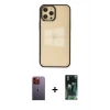 MARSİLYAN™- iPhone 12 Pro Max Kılıf Doruk Doku Prime - Siyah 360 Mat Full Body Arka Koruyucu + Neon Fosforlu Kamera Lens - TU