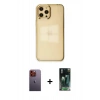 MARSİLYAN™- iPhone 12 Pro Max Kılıf Doruk Doku Prime - Siyah 360 Mat Full Body Arka Koruyucu + Neon Fosforlu Kamera Lens - TU