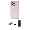 MARSİLYAN™- iPhone 12 Pro Max Kılıf Doruk Doku Prime - Siyah 360 Mat Full Body Arka Koruyucu + Renkli Kamera Lens Koruma Cam - YL