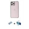 MARSİLYAN™- iPhone 12 Pro Max Kılıf Doruk Doku Prime - Siyah 3D Antistatik Cam Ekran Koruyucu + Shine Kamera Lens Koruma Cam - MI
